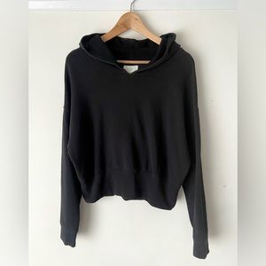 Aerie Cropped Black Hoodie